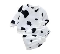 Generisch 2025 - Vestiti in flanella per ragazzi e ragazze, a maniche lunghe e con pantaloni, per l'inverno, caldo, morbido e soffice, con pantaloni da jogging in pile pigiami bambina estate 152,