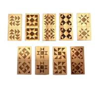 Generisch 2026 28 pezzi gioco quilt domino in legno inciso per adulti 28 pezzi gioco di trapunta ciliegia gioco educativo in legno per 2-4 giocatori (beige, 20 x 14 x 4 cm)