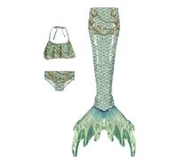 Generisch 2026-3 pezzi costume da bagno bambina bikini coda di pesce set per ragazze dai 3 ai 9 anni abbigliamento bambini, g, 130 cm