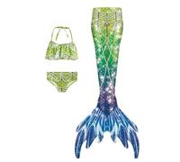 Generisch 2026-3 pezzi costume da bagno bambina bikini coda di pesce set per ragazze dai 3 ai 9 anni abbigliamento bambini, c, 130 cm