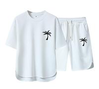 Generisch 2026 Abiti da uomo per il tempo libero Vestibilità comoda. Set con stampa ad albero per l'estate e l'autunno. Vestito versatile con cappello.Perfetto per attività ed eventi quotidiani