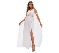 Generisch 2026 - Abito greco da donna, elegante, da Atene, per cosplay, feste di Halloween, tema antico, colore bianco