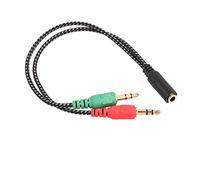 Generisch 2026 Adattatore professionale Y splitter per cuffie microfono con jack da 35 mm su due porte audio separate per un utilizzo flessibile del dispositivo (rosso, and,verde, taglia unica)