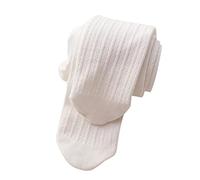 Generisch 2026 Bambino bambina in pile di cotone foderato caldo pieno leggings a maglia collant elastici di base a lunghezza intera per la calza invernale, bianco, 6-8 Anni