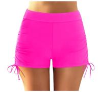 Generisch 2026 - Bikini da donna Plus Size High Waist Bottoms Swim Briefs Beach Shorts Ruched Bottom High Cut Swim Bottom Full Coverage Swimsuit Bottom Sports Yoga Shorts Swimbottom Girls Tops, rosa