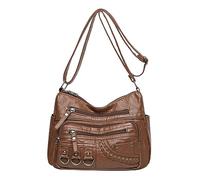 Generisch 2026 Borse a tracolla, borsa a tracolla alla moda con grande treccia, semplice borsa a tracolla magnifica morbida con scomparti tasche, marrone, Einheitsgröße, Zainetto