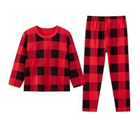 Generisch 2026 - Boys Pajamas SetsChildren's Spring and Autumn Long Boys and Girls Winter Bottom Warm Pajama Set Shopping Chip, Colore: rosso, 100/4T