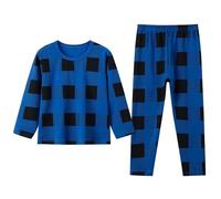 Generisch 2026 - Boys Pajamas SetsChildren's Spring and Autumn Long Boys and Girls Winter Bottom Warm Pajama Set Shopping Chip, Blu, 100/4T