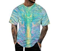 Generisch 2026 Camicetta a maniche corte estiva alla moda con stampa 3D, Celeste., M