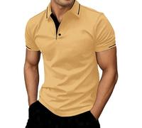 Generisch 2026 Camicia da uomo slim fit manica corta camicia button down traspirante elasticizzato top estivo per tutti i giorni con tessuto confortevole, cachi, S