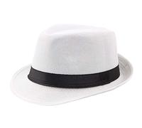 Generisch 2026 - Cappello traspirante CurlyStraw Cappello in lino Jazz Cappello Cilindro Outdoor Uomo Sun Baseball Caps Cap Bambina Estate 5 anni, bianco, Taglia unica