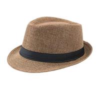 Generisch 2026 - Cappello traspirante CurlyStraw Cappello in lino Jazz Cappello Cilindro Outdoor Uomo Sun Baseball Caps Cap Bambina Estate 5 anni, marrone, Taglia unica