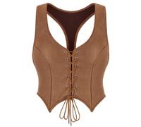 Generisch 2026 - Corsetto da donna a tutto il seno, con scollo a U, con effetto push up, Canotta C5-marrone, XS
