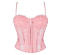Generisch 2026 - Corsetto da donna a tutto il seno, con scollo a U, con effetto push up, Canotta C8-rosa, XS
