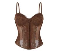 Generisch 2026 - Corsetto da donna a tutto il seno, con scollo a U, con effetto push up, Canottiera C8, caffè, XL