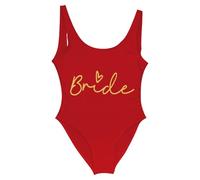 Generisch 2026 - Costume da bagno da donna di moda stampa lettera bikini senza maniche Backless Costume da bagno Baywatch da donna, Colore: rosso, XL