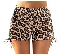 Generisch 2026 Costume da bagno da donna Plus Size High Waist Bikini Bottoms Swim Briefs Beach Shorts Ruched Bottom High Cut Swim Bottom Full Coverage Swimsuit Sports Yoga Shorts Swimbottom, marrone