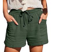 Generisch 2026 - Donna estate moda vita alta gamba dritta sport casual pantaloncini sciolti con coulisse pantaloncini con tasche elastico per il tempo libero pantaloncini da pattinatore pantaloncini