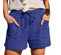 Generisch 2026 - Donna estate moda vita alta gamba dritta sport casual pantaloncini sciolti con coulisse pantaloncini con tasche elastico per il tempo libero pantaloncini da pattinatore pantaloncini