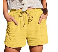 Generisch 2026 - Donna estate moda vita alta gamba dritta sport casual pantaloncini sciolti con coulisse pantaloncini con tasche elastico per il tempo libero pantaloncini da pattinatore pantaloncini