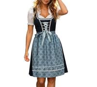 Generisch 2026, elegante abito cosplay con lacci, grembiule per Halloween, palcoscenico, feste gotiche, stile cortile, versatile, indossabile tutto l'anno, femminile (grigio scuro, XXXXL)