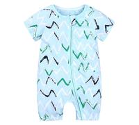Generisch 2026 - Estate Baby Manica Corta Baby Baby Stampa Doppia Cerniera Uomo Bambino Tuta per gattonare Body Set Neonato Ragazzo, e, 6-12 Mesi
