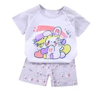 Generisch 2026 - Estate ragazzi e ragazze a maniche corte Set di magliette a maniche corte per bambini e ragazze pantaloncini a maniche corte Set di due pezzi Abbigliamento per bambini 1 anno ragazzo