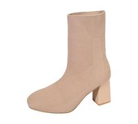 Generisch 2026 Europa gli Stati Uniti commercio estero per lo spessore con stivali rotondi dopo la cinghia modelli classici stivaletti stivali corti, cachi, 38 EU