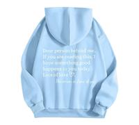 Generisch 2026 Felpa con cappuccio da donna con scritta "Love Person dietro di me, se leggi questo, succede qualcosa di buono oggi", Azzurro, L
