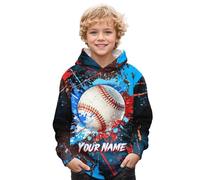 Generisch 2026 Felpa con cappuccio sportiva con motivo per bambini e ragazzi, felpa dal design personalizzato con grafica per ragazzi e ragazze, con cappuccio casual dal design unico, Blu, 13- 14 anni