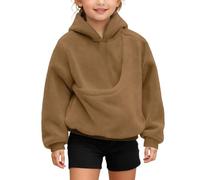 Generisch 2026 - Felpa da ragazza con motivo gatto cucciolo, spallacci, borse, felpe con cappuccio a maniche lunghe, cachi, 11-12 Anni