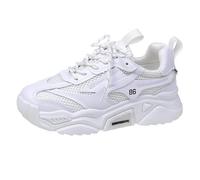 Generisch 2026 Flying Weaving Sneakers da donna alla moda autunnale e invernale a testa tonda, scarpe casual con suola spessa, bianco, 38 EU