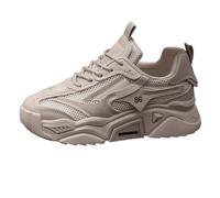 Generisch 2026 Flying Weaving Sneakers da donna alla moda autunnale e invernale a testa tonda, scarpe casual con suola spessa, grigio., 35 EU