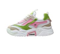 Generisch 2026 Flying Weaving Sneakers da donna - moda invernale a testa tonda con lacci, scarpe casual con suola spessa, multicolore, 40 EU