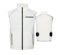 Generisch 2026 - Gilet da uomo con ventilatore regolabile, capispalla leggero senza maniche con cerniera per escursioni casual all'aria aperta in primavera ed estate tuta da uomo luce, bianco, XL
