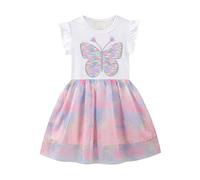 Generisch 2026 Gonna per bambini Primavera Abbigliamento per bambini Manica Corta Maglia Girocollo Vestito da ragazza carino, Colore: rosa., 6 anni