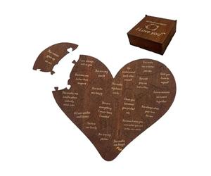 Generisch 2026 "L'enigma dei motivi per cui ti amo" - Puzzle di parole per tempo comune della famiglia, coppie, attività di pensiero, gioco educativo per la casa (Brown, 19 cm)