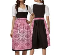 Generisch 2026, lunghezza gonna rosa, grembiule da donna per Dirndl tedesco, comodo, facile da pulire, tinta unita, di alta qualità, accessorio per feste tradizionali, festival, Oktoberfest, Ad-rosa