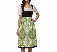 Generisch 2026, lunghezza gonna rosa, grembiule da donna per Dirndl tedesco, comodo, facile da pulire, tinta unita, di alta qualità, accessorio per feste tradizionali, festival, Oktoberfest, verde