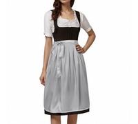 Generisch 2026, lunghezza gonna rosa, grembiule da donna per Dirndl tedesco, comodo, facile da pulire, tinta unita, di alta qualità, accessorio per feste tradizionali, festival, Oktoberfest, Aa-grigio