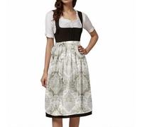Generisch 2026, lunghezza gonna rosa, grembiule da donna per Dirndl tedesco, comodo, facile da pulire, tinta unita, di alta qualità, accessorio per feste tradizionali, festival, Oktoberfest, Grigio