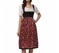 Generisch 2026, lunghezza gonna rosa, grembiule da donna per Dirndl tedesco, comodo, facile da pulire, tinta unita, di alta qualità, accessorio per feste tradizionali, festival, Oktoberfest, marrone
