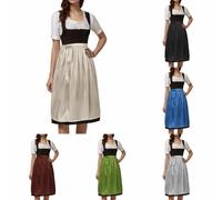Generisch 2026, lunghezza gonna rosa, grembiule da donna per Dirndl tedesco, comodo, facile da pulire, tinta unita, di alta qualità, accessorio per feste tradizionali, festival, Oktoberfest, Aa-beige