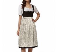 Generisch 2026, lunghezza gonna rosa, grembiule da donna per Dirndl tedesco, comodo, facile da pulire, tinta unita, di alta qualità, accessorio per feste tradizionali, festival, Oktoberfest, beige., M
