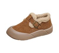Generisch 2026 Moda Inverno Donna Stivaletti Spessa Suola Mid Heel Slip On Short Solid Casual Style, marrone, 42 EU