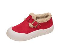 Generisch 2026 Moda Inverno Donna Stivaletti Spessa Suola Mid Heel Slip On Short Solid Casual Style, Colore: rosso, 36 EU