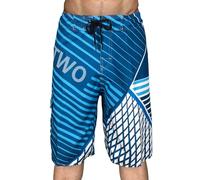 Generisch 2026 - Moda uomo tempo libero fitness sport Plus Size Five Surf pantaloni da spiaggia ad asciugatura rapida pantaloncini da bagno per uomo effetto pelle, Blu, L