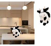 Generisch 2026 - Mucca da fattoria realistica, morbido animale di peluche, realistico, per la cameretta dei bambini, come compagno educativo (bianco, 25 cm)