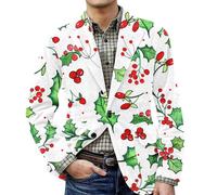 Generisch 2026 Natale Cord Blazer Giacca da uomo Motivo natalizio Giacca a coste Albero di Natale Fiocchi di neve Santa Giacca di Natale Inverno Calda Suit Slim Fit Sportivo Giacca, bianco, 3XL