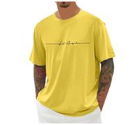 Generisch 2026 Oversized T Shirt Uomo Estate T Shirt Girocollo Manica Corta Con City Print Basic Shirts Uomo Casual Magliette Sportive 2025, giallo., 6XL